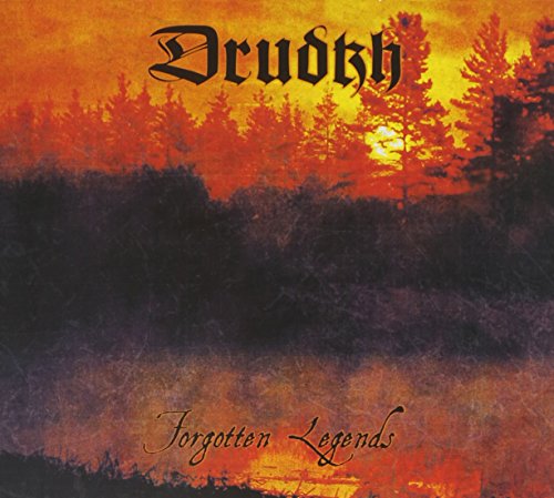CD cover for Drudkh’s “Forgotten Legends” with forest and sunset imagery.