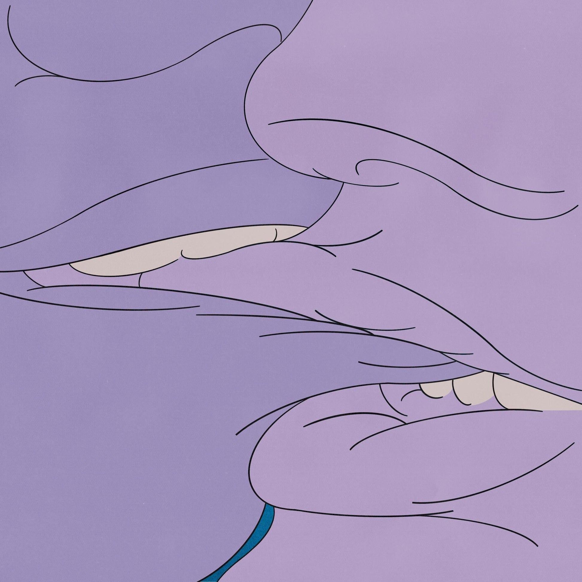 CD cover for Drug Church’s “Prude” featuring abstract purple line art.