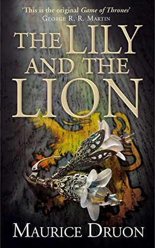 Book cover: “The Lily and the Lion” with lilies and a golden lion.