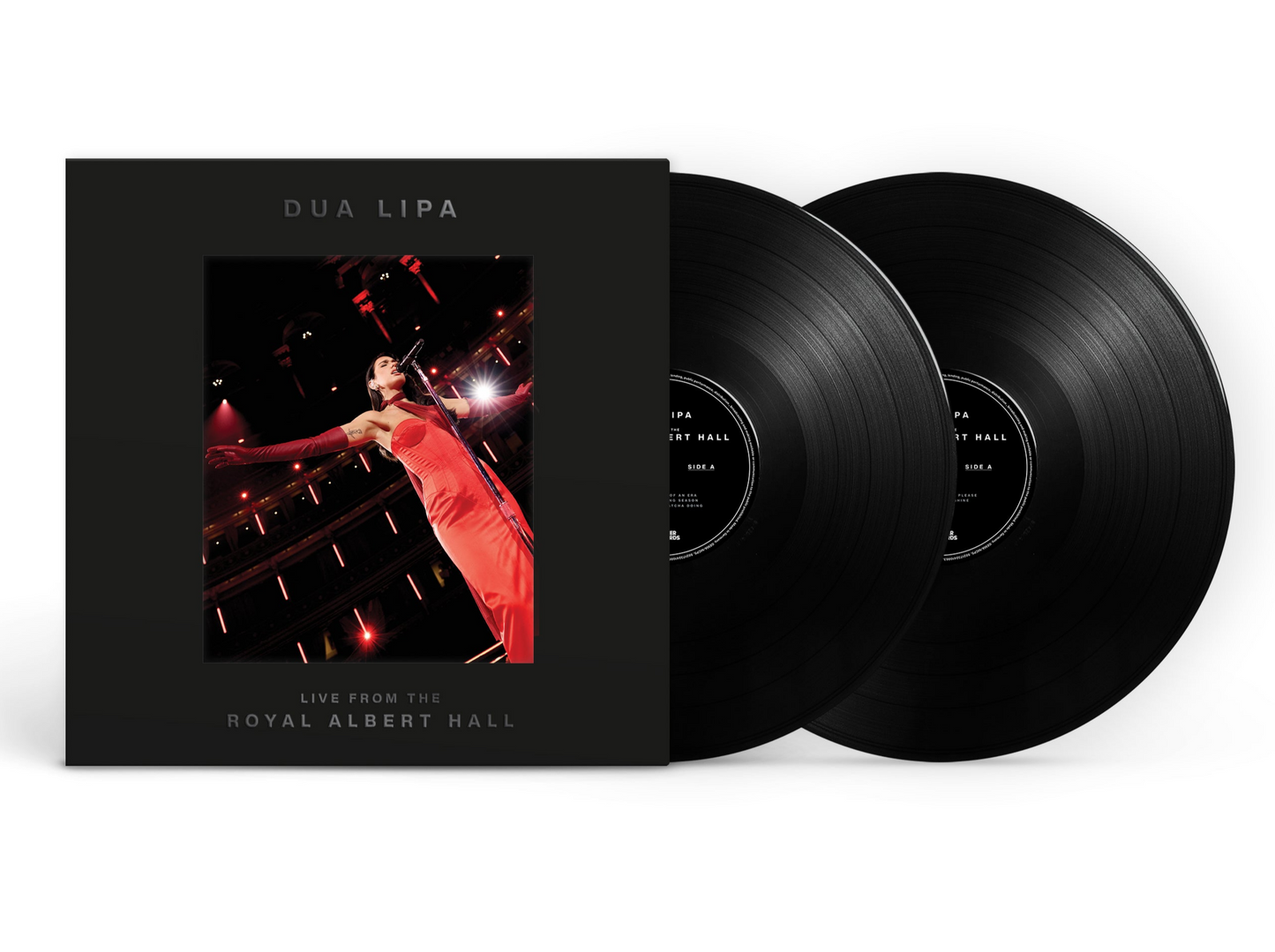 Dua Lipa live album vinyl set with artist on cover.