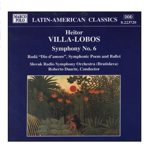 CD cover for Villa-Lobos’ Symphony No. 6, featuring jungle artwork.