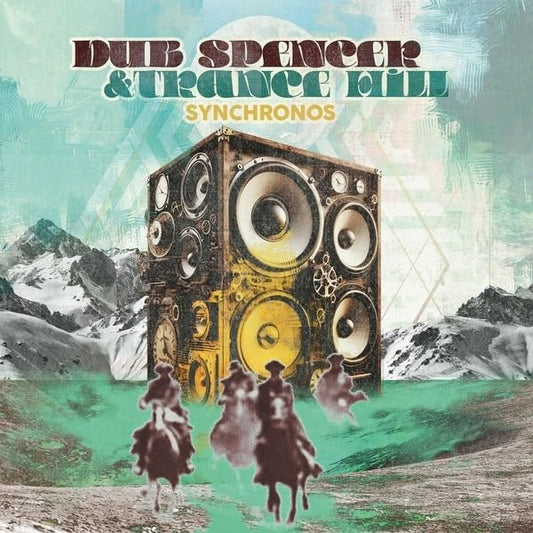CD cover featuring a cube of speakers over a landscape scene.