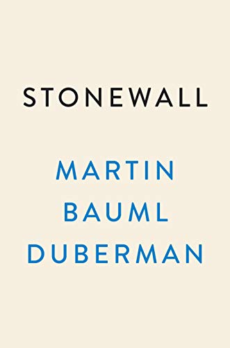 Book cover: "Stonewall" by Martin Duberman, with blue text on beige.