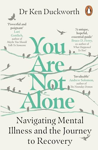 Book cover with green text, birds on branches, titled “You Are Not Alone.”
