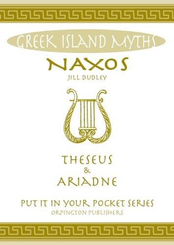 Book cover: Naxos, Theseus & Ariadne, Greek myths, lyre illustration.