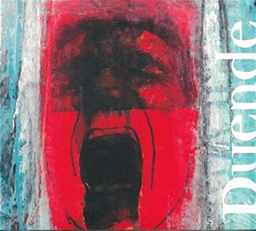 The alt text for the image is: "CD cover with abstract painting and 'Duende' text."
