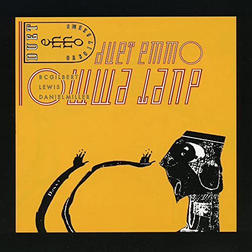 Yellow CD cover with abstract black illustration and bold text "Duet Emmo".