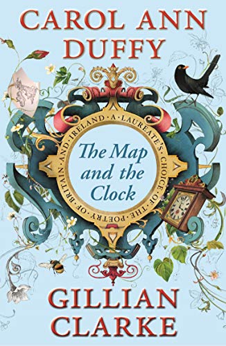 Book cover featuring an ornate central frame, a clock, a bird, and floral illustrations.