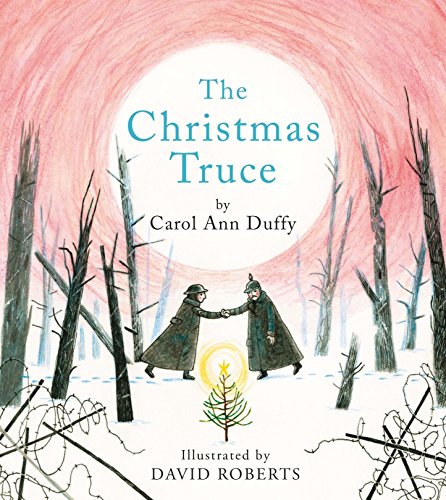 Book cover: soldiers shaking hands near a small Christmas tree.