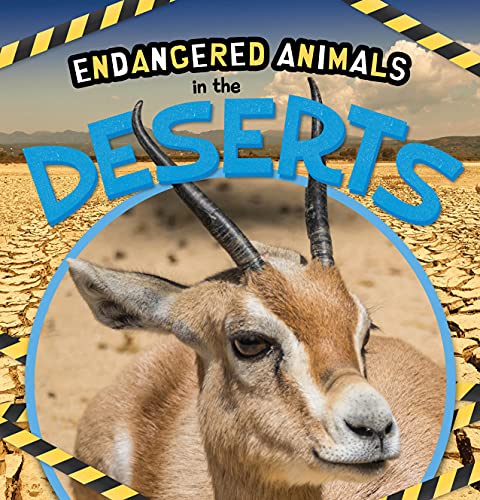 Book cover: Addax antelope in a desert landscape, titled "In the Deserts".