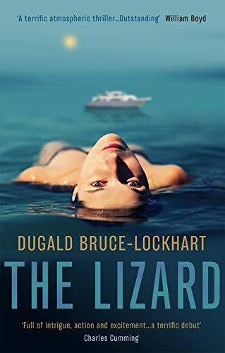 Book cover: woman floating on water with a boat in the background.