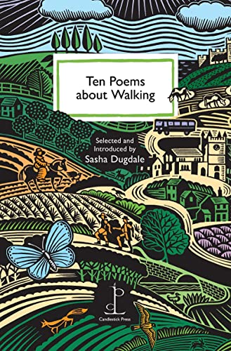 Book cover with illustrated landscape, people, animals, and butterfly.