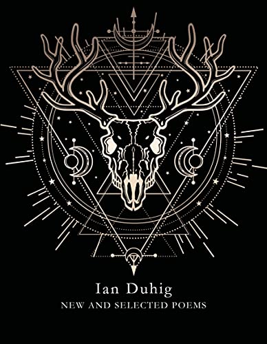 Book cover: deer skull with geometric shapes, title “New and Selected Poems.”