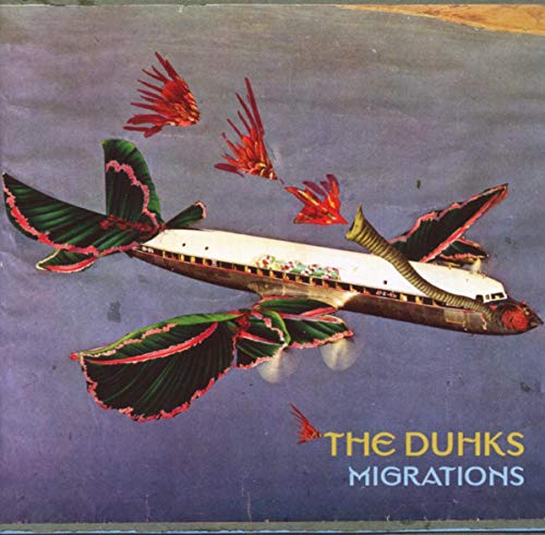 CD cover: airplane with bird wings flying over a blue background.