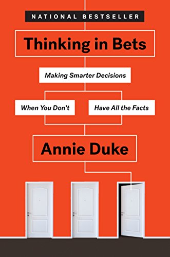 Book cover with orange background, text boxes, and three white doors at the bottom.