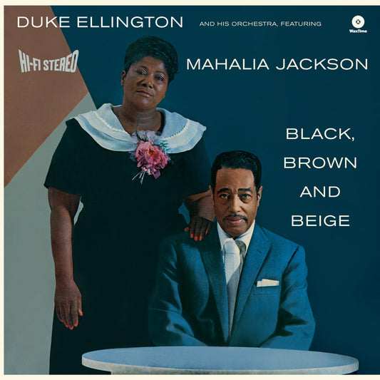Duke Ellington and Mahalia Jackson posing for the Black, Brown and Beige album cover.