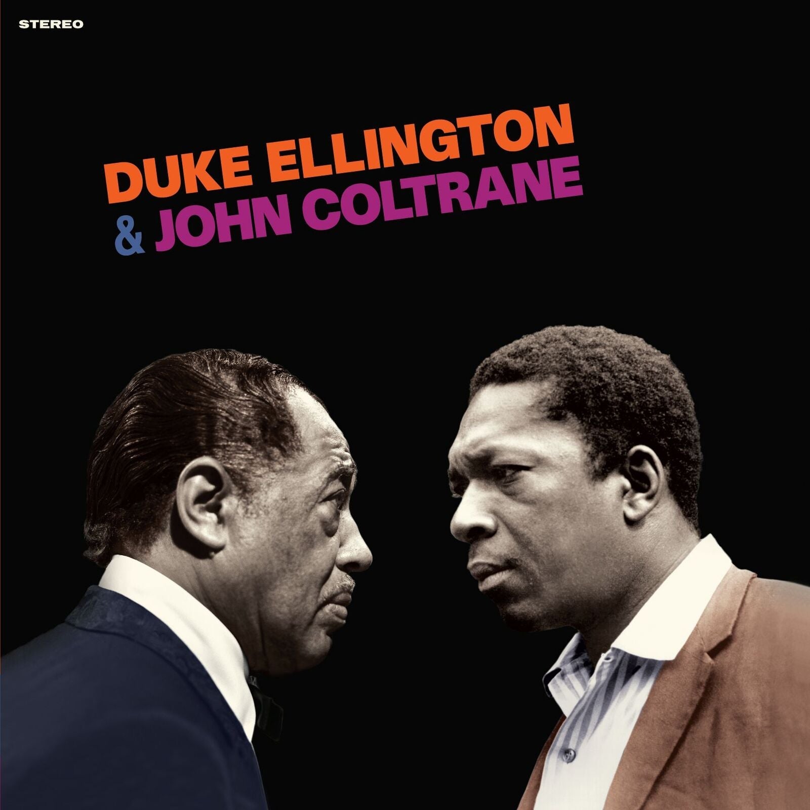 Album cover featuring Duke Ellington and John Coltrane facing each other against black background.