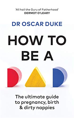 Book cover: "How to Be a Dad" with red, yellow, and blue shapes.