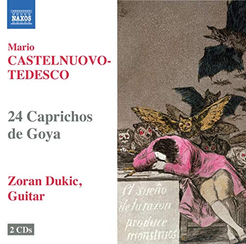 CD cover: sketch of a man with owls, text "24 Caprichos de Goya".