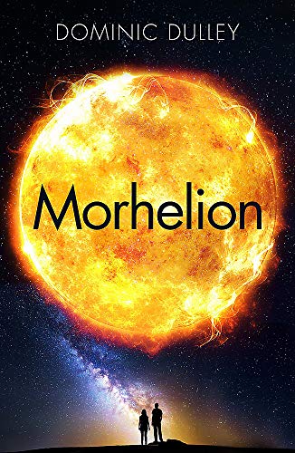 Book cover: fiery sun with silhouettes of two figures below.