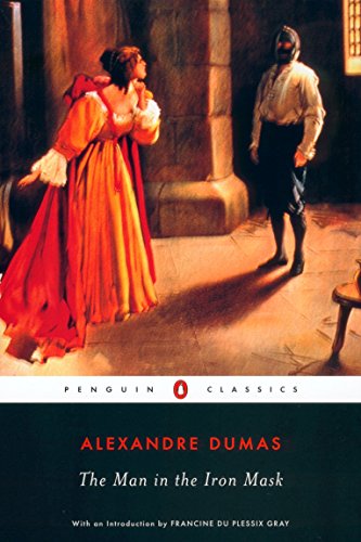 Book cover: two figures in historical dress, title "The Man in the Iron Mask".