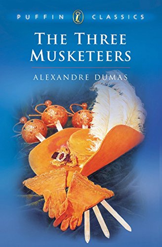 Puffin Classics paperback cover, depicting three men in 17th-century clothing.