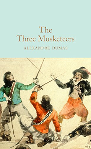 Book cover of "The Three Musketeers" depicting a fencing scene.