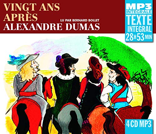 CD cover for Alexandre Dumas’ “Vingt Ans Après” featuring four mounted figures.