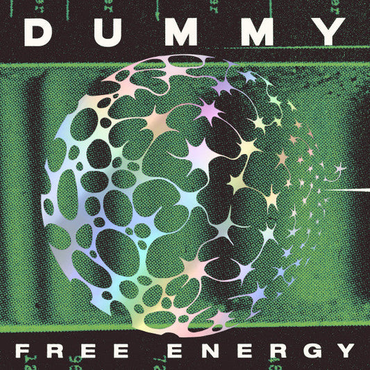 CD cover for "Dummy - Free Energy" with abstract green and silver design.