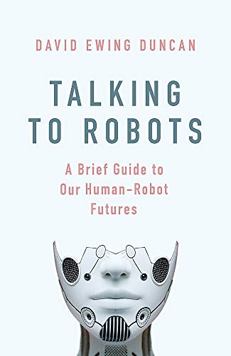 Book cover with robotic face and title "Talking to Robots.