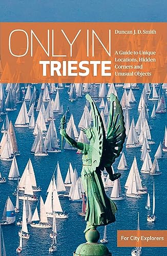 Book cover featuring a statue and sailboats in Trieste, Italy.