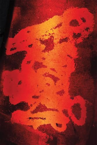 Abstract red and orange portrait, textured and partially obscured.