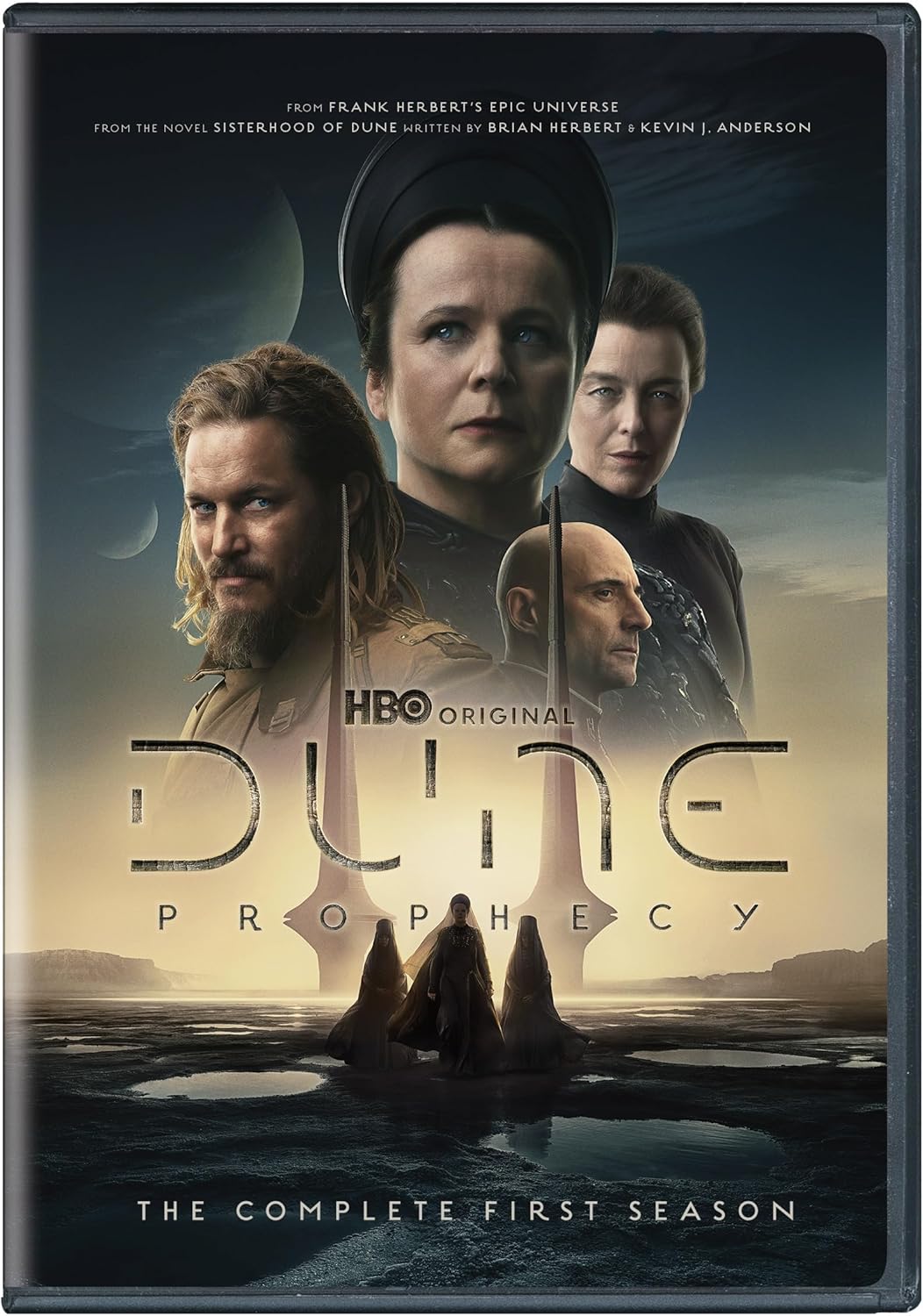 DVD cover for “Dune Prophecy” featuring characters and a desert landscape.
