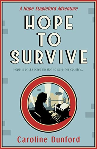 Book cover for Hope to Survive featuring a silhouette of a woman using a typewriter.