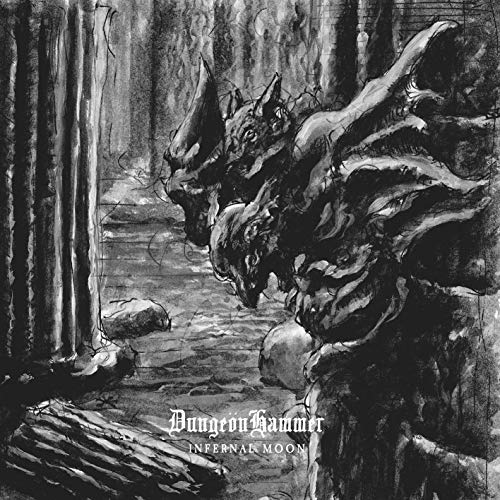 Black and white CD cover art depicting a demonic figure in a forest.