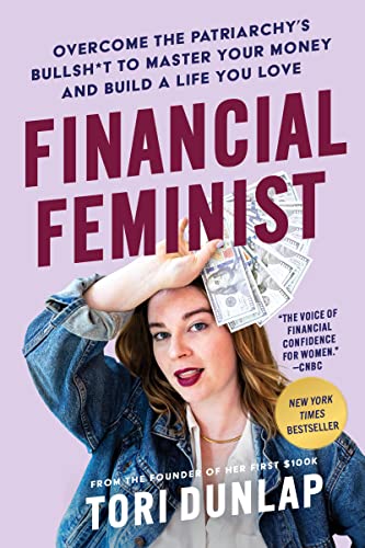 Book cover with a woman and money, titled “Financial Feminist.”