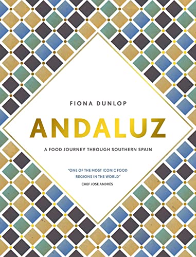 Book cover for "Andaluz," featuring a diamond tile pattern and gold lettering.
