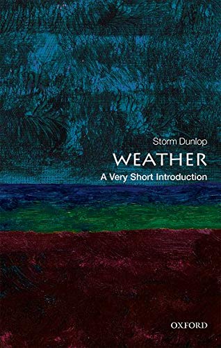 Book cover for "Weather: A Very Short Introduction" with abstract art.