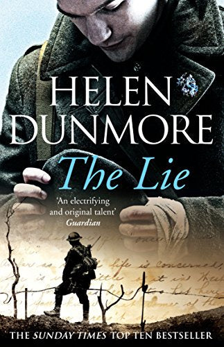 Book cover: a man in a coat, with a wartime scene below.