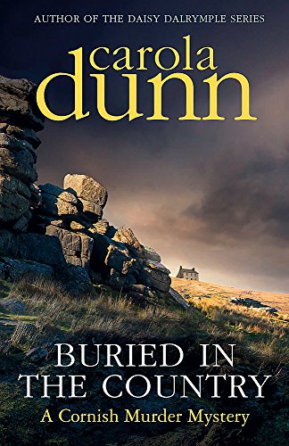 Book cover: rocky landscape, cottage, stormy sky, title “Buried in the Country”.