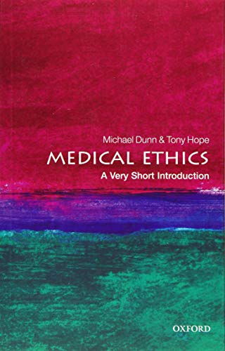 Book cover for Medical Ethics A Very Short Introduction with abstract red and blue background.