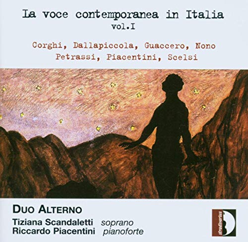 The image is a CD cover with a painting of a person standing on a rocky outcrop. #### Alt text: "CD cover with painting of a person on a rocky outcrop under a starry sky."