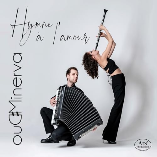 Musicians with accordion and clarinet, album cover for "Hymne à l'amour.
