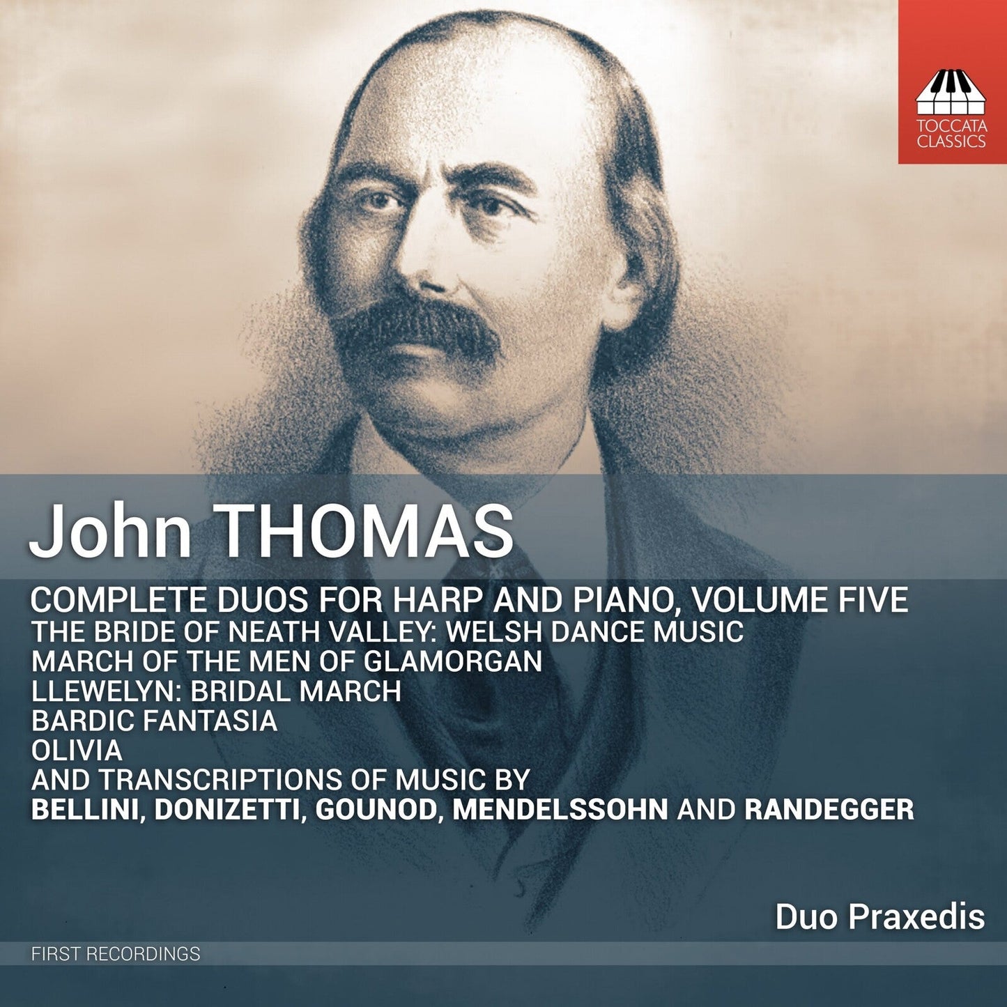 CD cover featuring a portrait of composer John Thomas and text details.