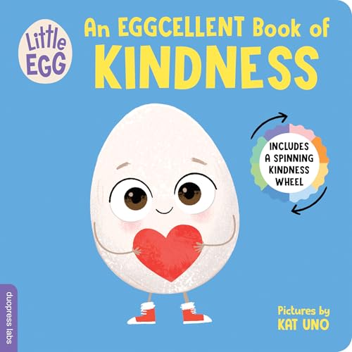 Book cover featuring a smiling egg character with a red heart and spinning wheel.
