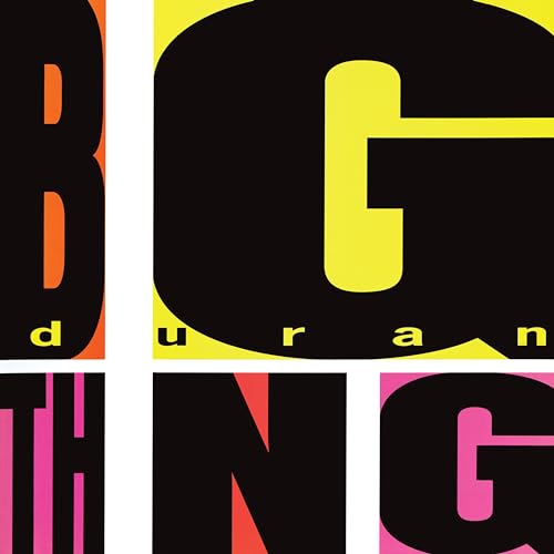 Album cover with large black text Big Thing and Duran Duran on colorful blocks.