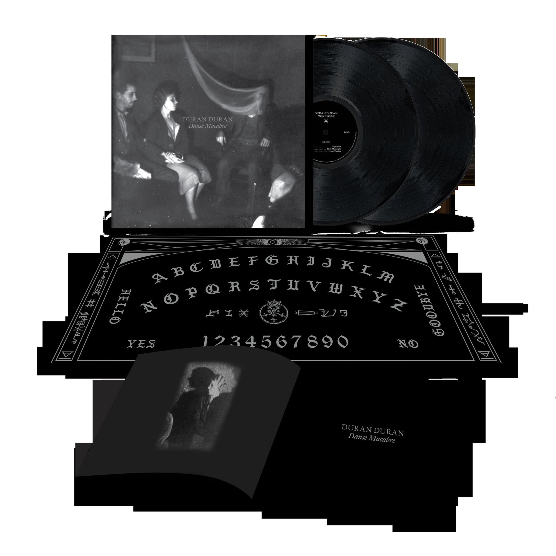 Duran Duran “Danse Macabre” vinyl record with album cover and ouija board.