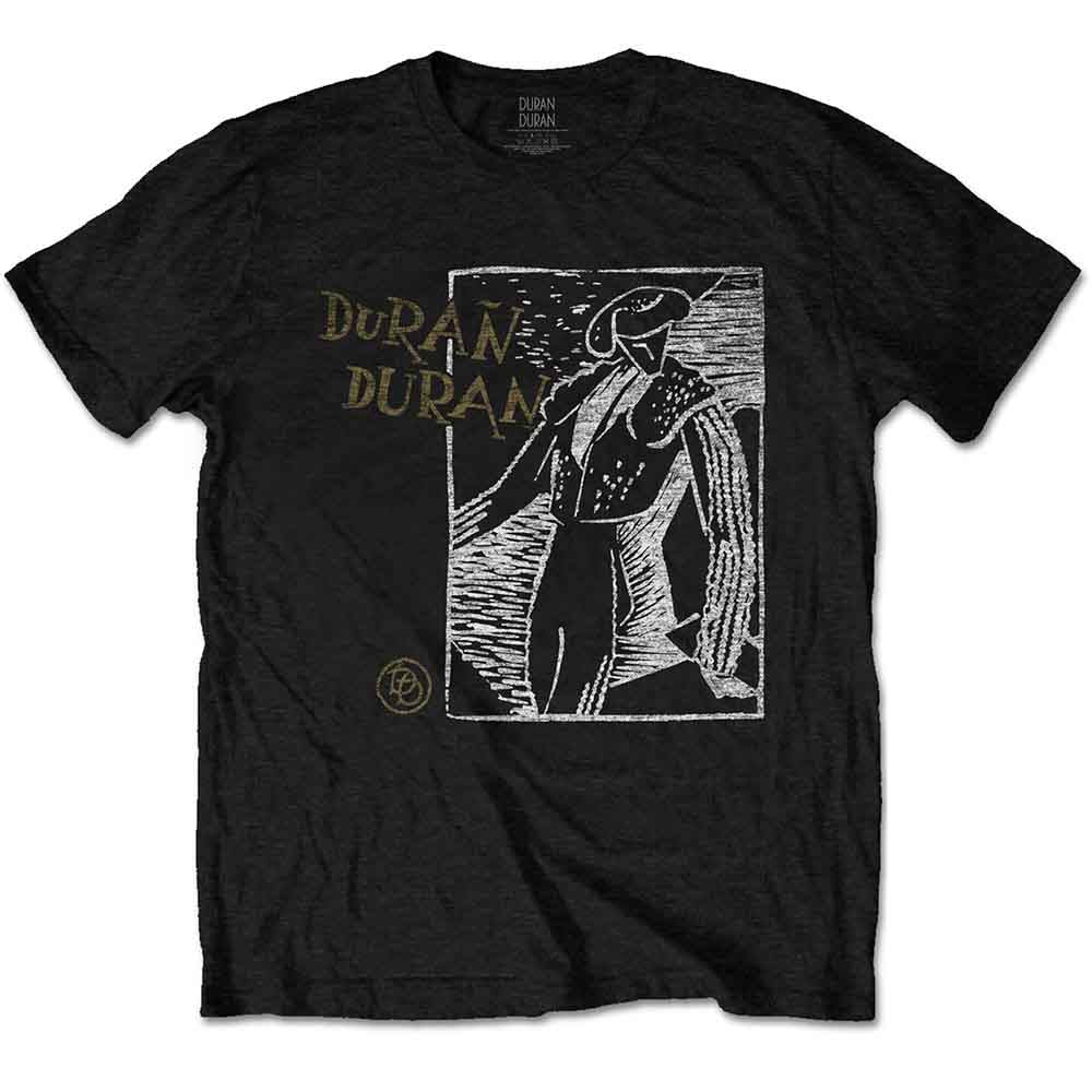 Black Duran Duran t-shirt with band logo and artwork graphic.