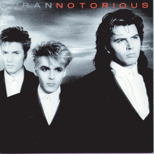 Duran Duran “Notorious” vinyl album cover with three band members pictured.