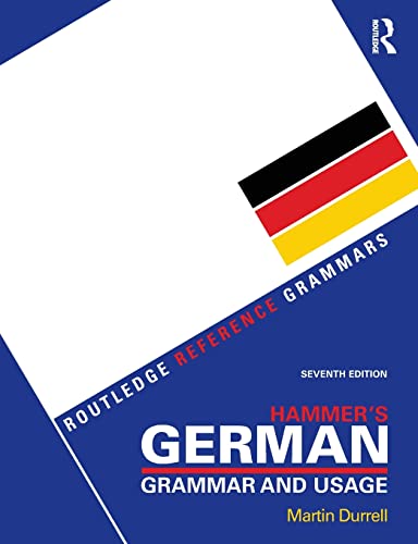 Blue book cover with German flag and title "Hammer's German Grammar.